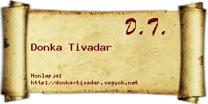 Donka Tivadar névjegykártya