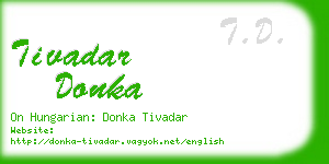 tivadar donka business card